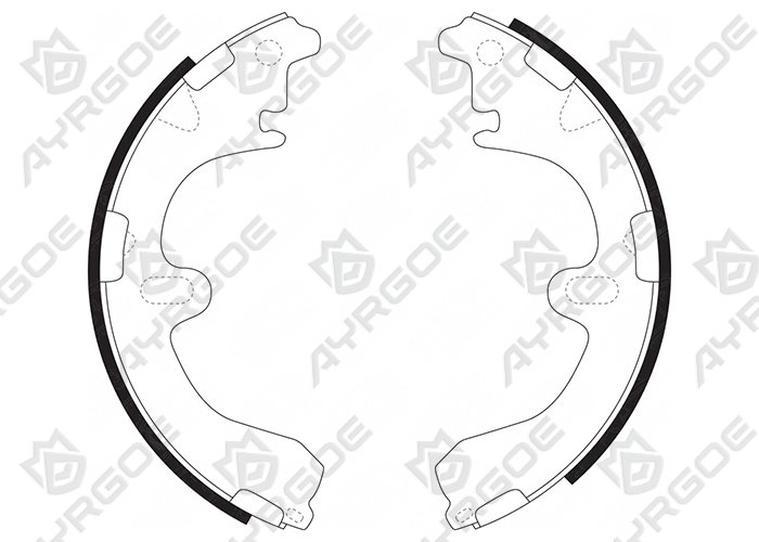 AYRGOE K2285-03 Zapatas de freno Trasero Toyota Camry SV30 SV40 1.8 90-98, SV21L CV11 2.0 85-98/Carina 84-96/Carina E 92-97/Caldina 92-02/Corolla E110 97-02/Vista 85-98