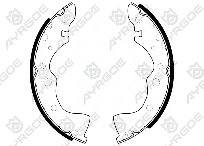 AYRGOE K1167-03 Zapatas de freno Trasero NISSAN PRIMERA P10 90-96, P11 95-96/ALMERA N15 95-00/SUNNY B14 B15 N16 94-03