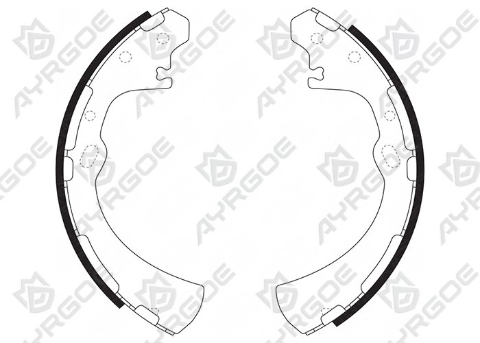 AYRGOE K1174-03 Тормозные колодки барабанные Задний Nissan Pathfinder Terrano WD21 86-95/Mistral 96-99/Pickup 85-01/NP300 08-21 1