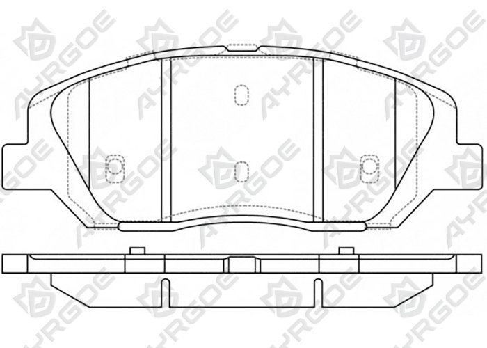 AYRGOE D11198M-03 Тормозные колодки Передний Hyundai Santa Fe CM 06-12/Sorento XM 06-10/Carnival 07-14/Genesis 08-14/Mohave 08-17/SsangYong Actyon 12-/Korando 10-/Musso 18-/Rexton 17-