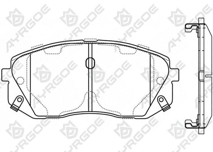AYRGOE D11230M-03 Brake Pad Front Kia Sonata YF 10-15,YF 15-20/Tucson TM 09-15,PD 15-20/Sportage SL 10-15/iX35 09-17/Cadenza 09-16/Carens 06-12/Ceed 18-/Cerato 18-21/ K3 K5 K7 Optima 09-20/Seltos 19-