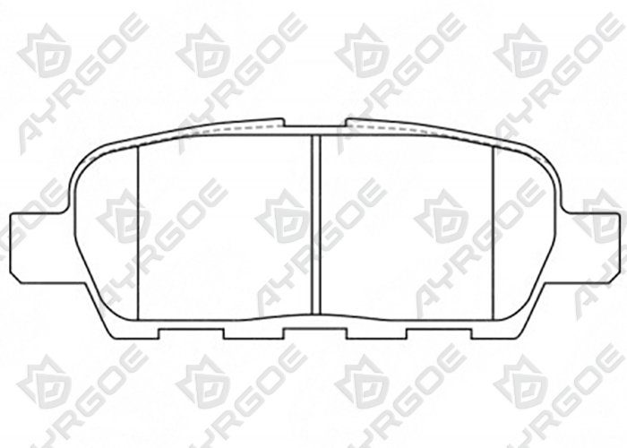 AYRGOE D1244-03 Pastillas de freno Trasero Nissan Maxima(Cefiro) J32 A34 A35 A36 2.5 3.5/Primera P12 2.0/X-Trail T30 T31 T32/Qashqai J10 J11/Teana J31 J32 L33/Altima L31 L32 L33/Murano Z50 Z51 Z52/Pathfinder R52/Juke F15/Tiida C11 C12 C13