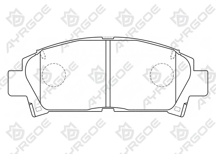 AYRGOE D2108-03 Pastillas de freno Delantero Toyota Avensis T220 97-03/Corolla E14 07-14 2C/Carina E,Caldina T190 92-97/Celica 91-99