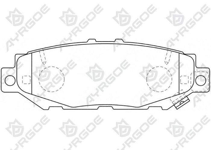AYRGOE D2112-03 Pastillas de freno Trasero Toyota Aristo JZS147 91-97/Mark II(Chaser,Cresta) X90 X100 92-01/Crown S140 S150 92-01/Lexus GS S140 S160 91-97