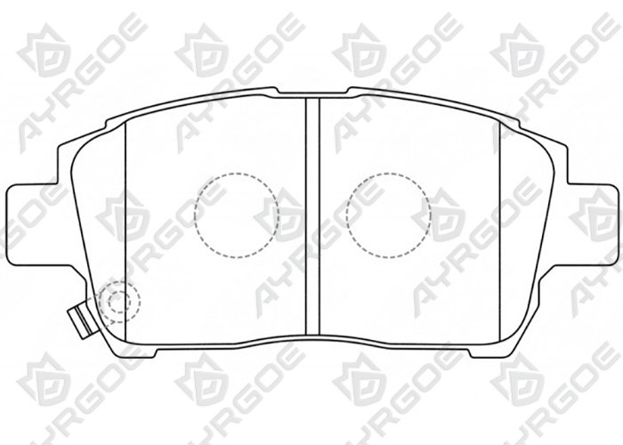AYRGOE D2183-03 Pastillas de freno Delantero Toyota Corolla E120 1.4-1.8 00-08/Caldina T240 02-07/Vista XV50 98-03/Yaris XP10 99-05/Celica T230 99-06