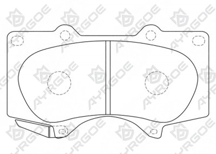 AYRGOE D2228-03 Brake Pad Front Toyota Prado J120 02-09, J150 09-23/FJ Cruiser 06-/ 4Runner 01-20/Fortuner 05-16/Hilux Surf 02-09/Tundra 99-06/Lexus GX 400 02-17/MMC Montero III IV/Pajero Sport/Jac T6 18-,T8 Pro 20-,T9 23-