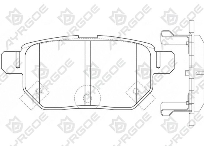 AYRGOE D2254-03 Pastillas de freno Trasero Toyota Corolla E140 E150 E210 08-/Yaris XP90 XP150 05-16/Prius XW30 XW50 09-22/Matrix E140 08-14/Auris E150 06-12/Chery Tiggo 3x 21-/Jac JS3 22- 1