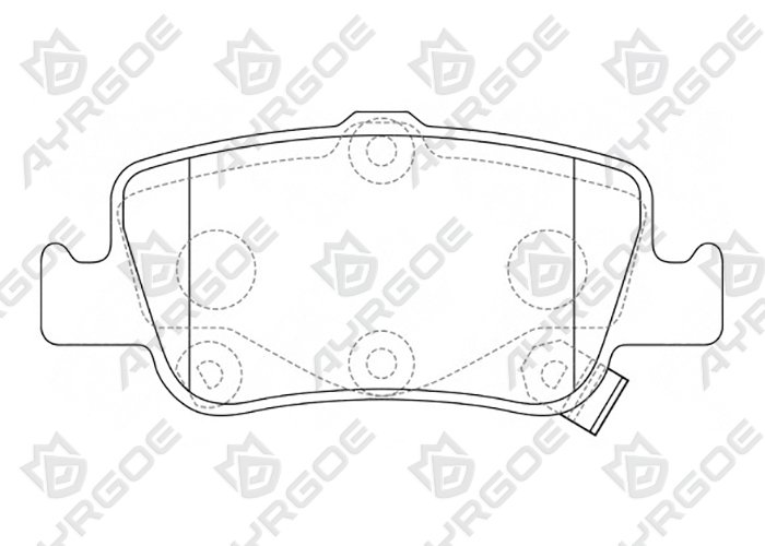 AYRGOE D2299-03 Тормозные колодки Задний Toyota Corolla E140 E150 E170 E180 06-19/AURIS E150 06-12,E180 12-18 1
