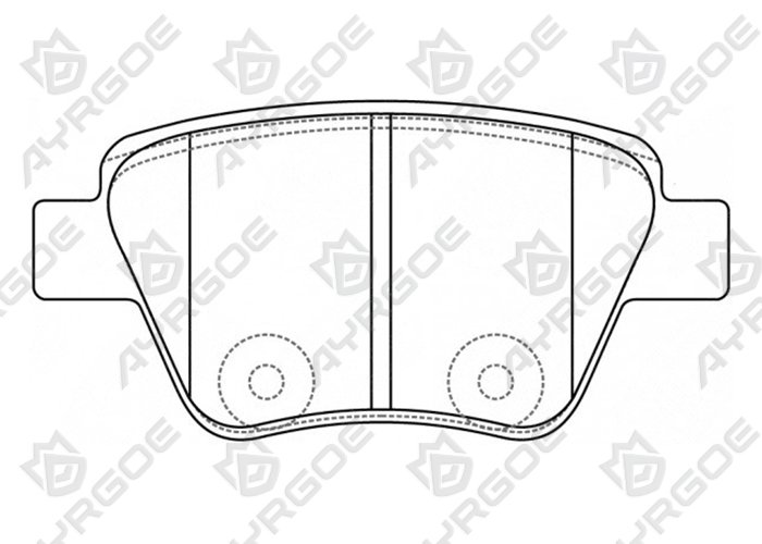 AYRGOE PN0550-03 Brake Pad Rear VW Golf IV 08-13/Jetta V 05-11/Jetta VI 11-18/Passat 13-14/Caddy III 06-15/ Skoda Octavia II 08-13/Superb 08-15/Yeti 09-17/Audi A1 14-18/A3 03-14 1