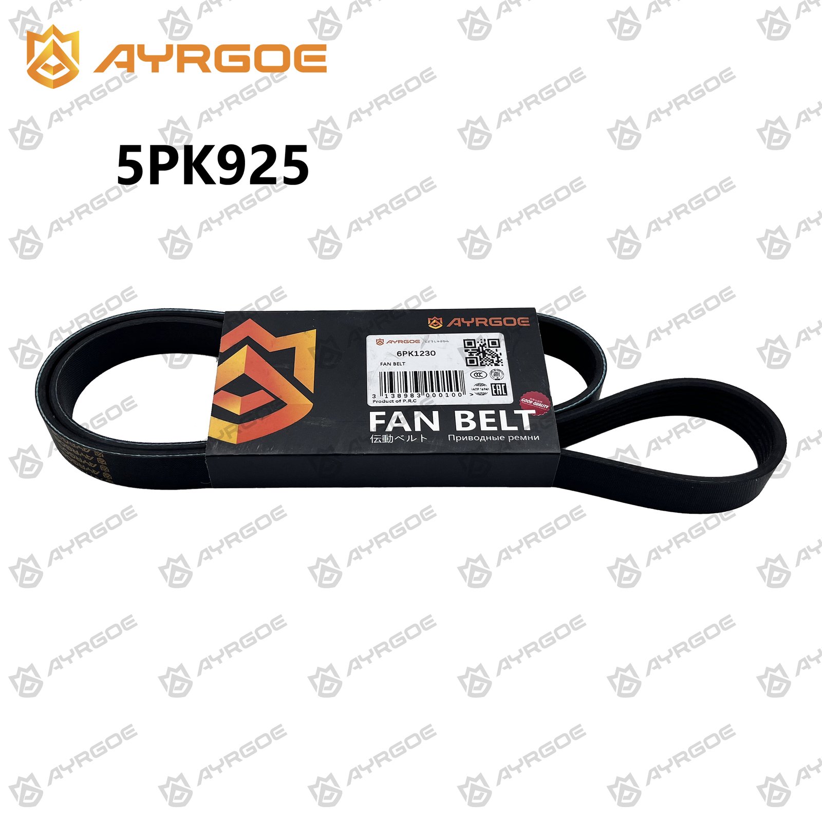 AYRGOE 5PK925-02 Correa del ventilador FIAT DUCATO 230 1994-2002|LANCIA DELTA 836AF 1994-1999|MITSUBISH RENAULT|TOYOTA VW