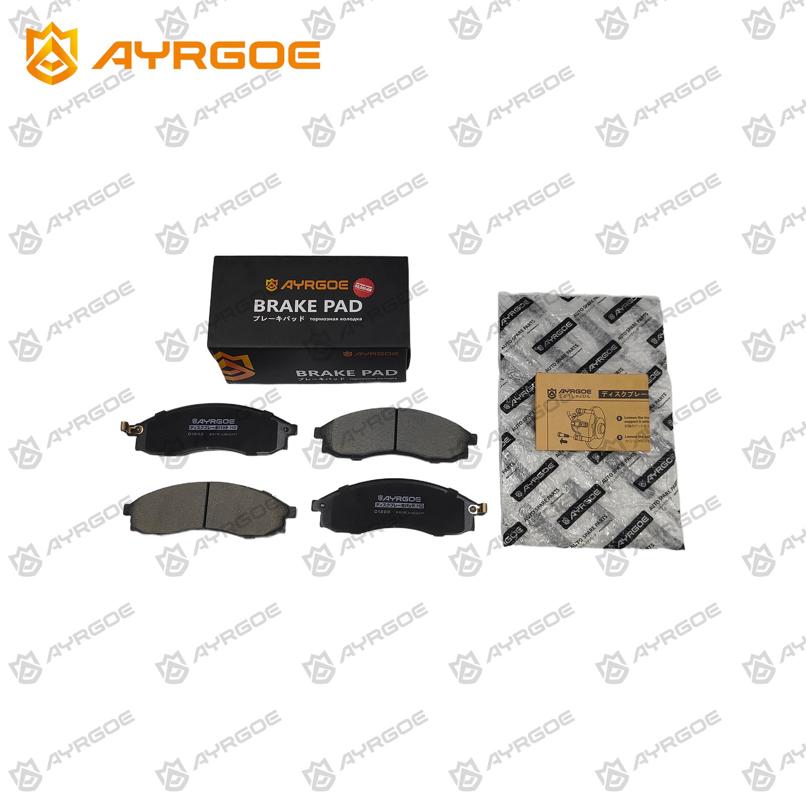 AYRGOE D1223-03 Pastillas de freno Delantero Nissan Maxima A32 3.0/Bluebird U13 2.0/MMC L200 96-07/Triton 96-07 2.8 3