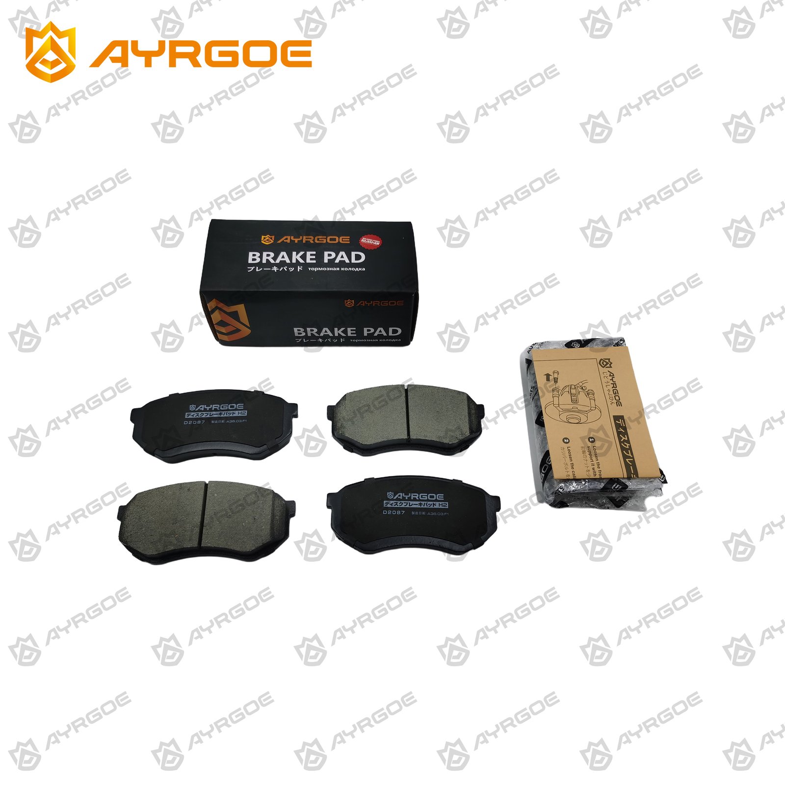 AYRGOE D2087-03 Brake Pad Front Toyota MARK II(CHASER) X80 88-95/TACOMA USA RZN14# 3