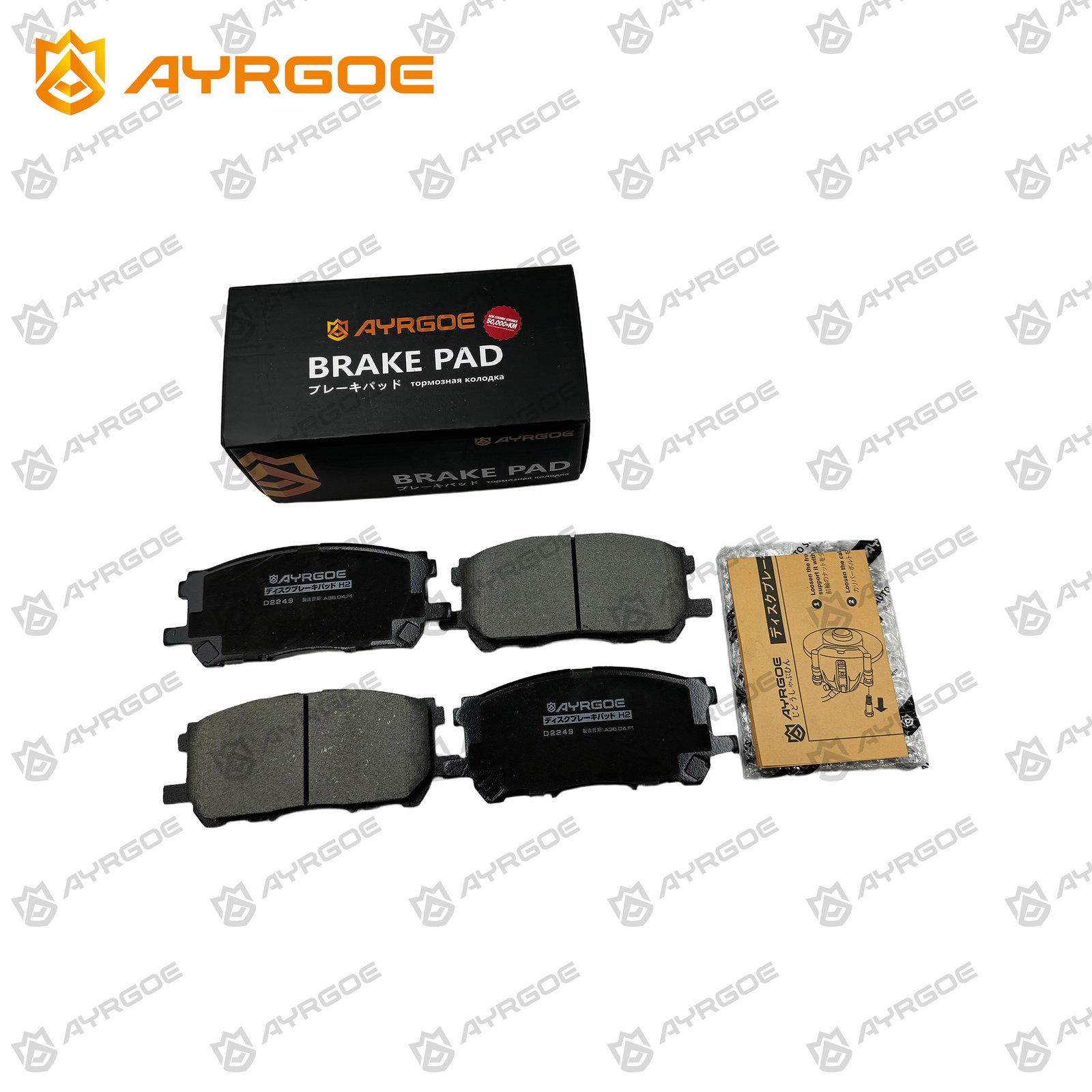 AYRGOE D2249-03 Pastillas de freno Delantero Toyota Highlander XU20 3.0 3.3 00-07/Lexus XU30 03-06 3