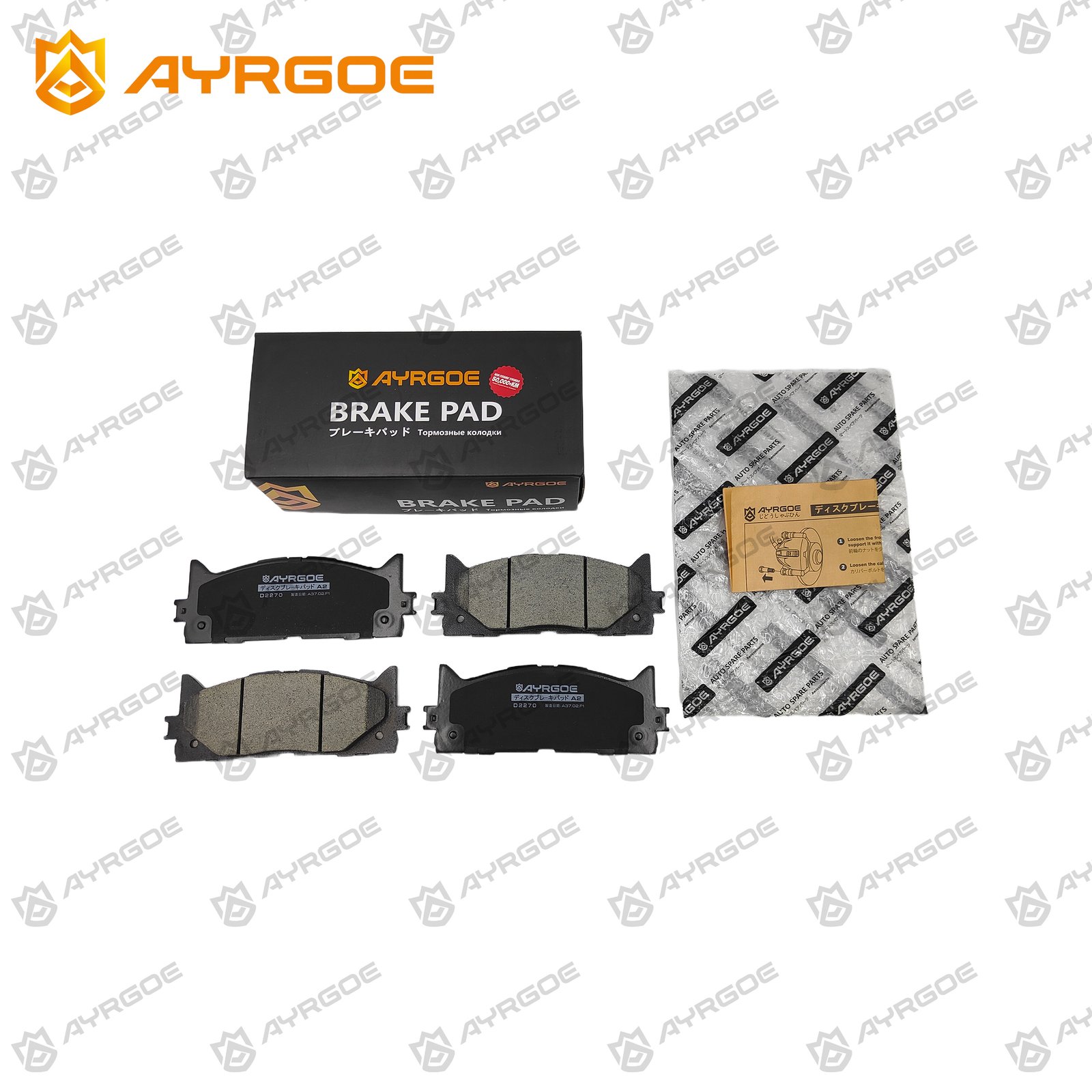 AYRGOE D2270-03 Pastillas de freno Delantero Toyota Camry XV40 06-11, XV50 11-18/Avalon XX30 XX40 XX50 05-18/Lexus ES XV40 XV60 06-12 2