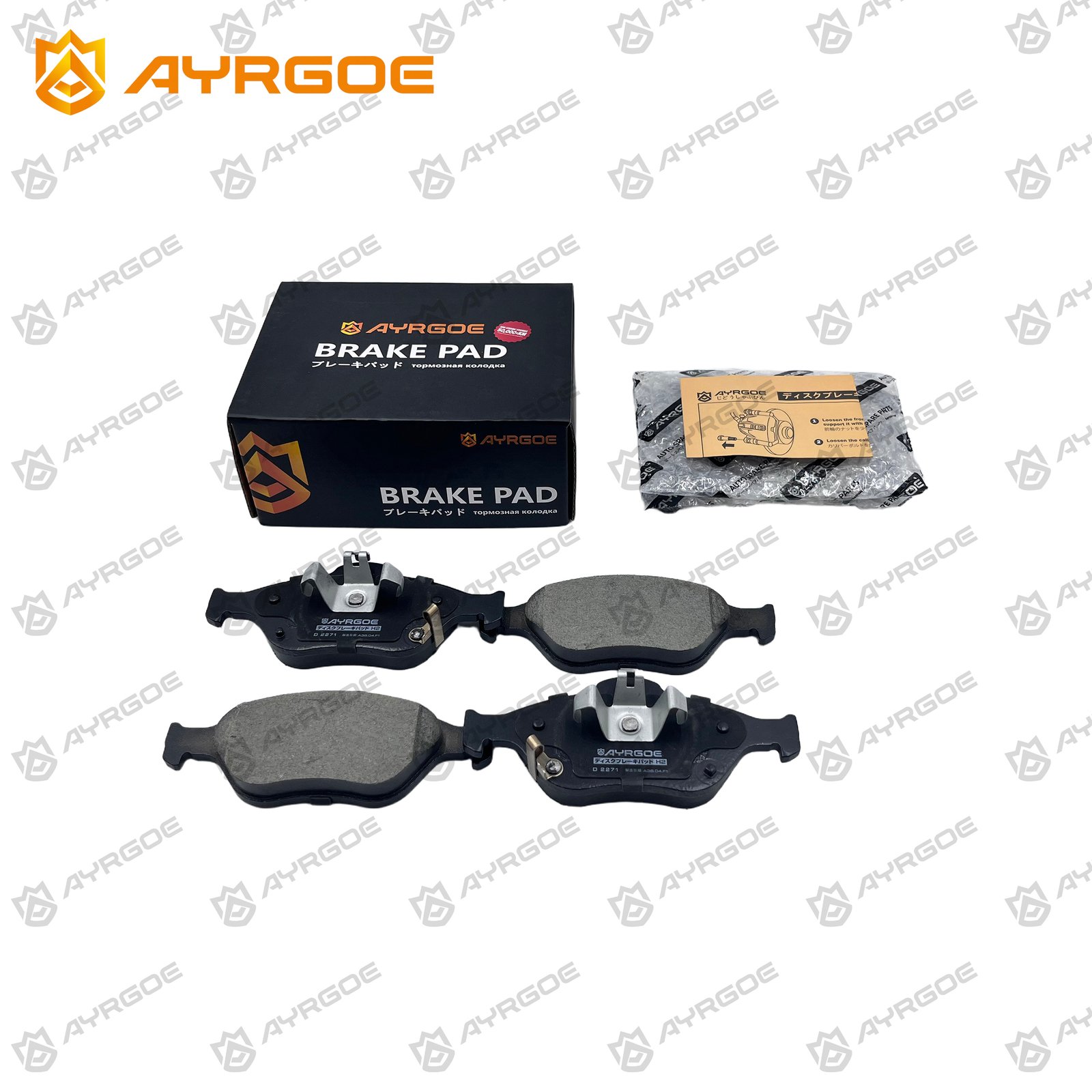 AYRGOE D2271-03 Pastillas de freno Delantero Toyota Yaris XP90 1.0 1.3 05-13/Yarix XP130 11-17 3