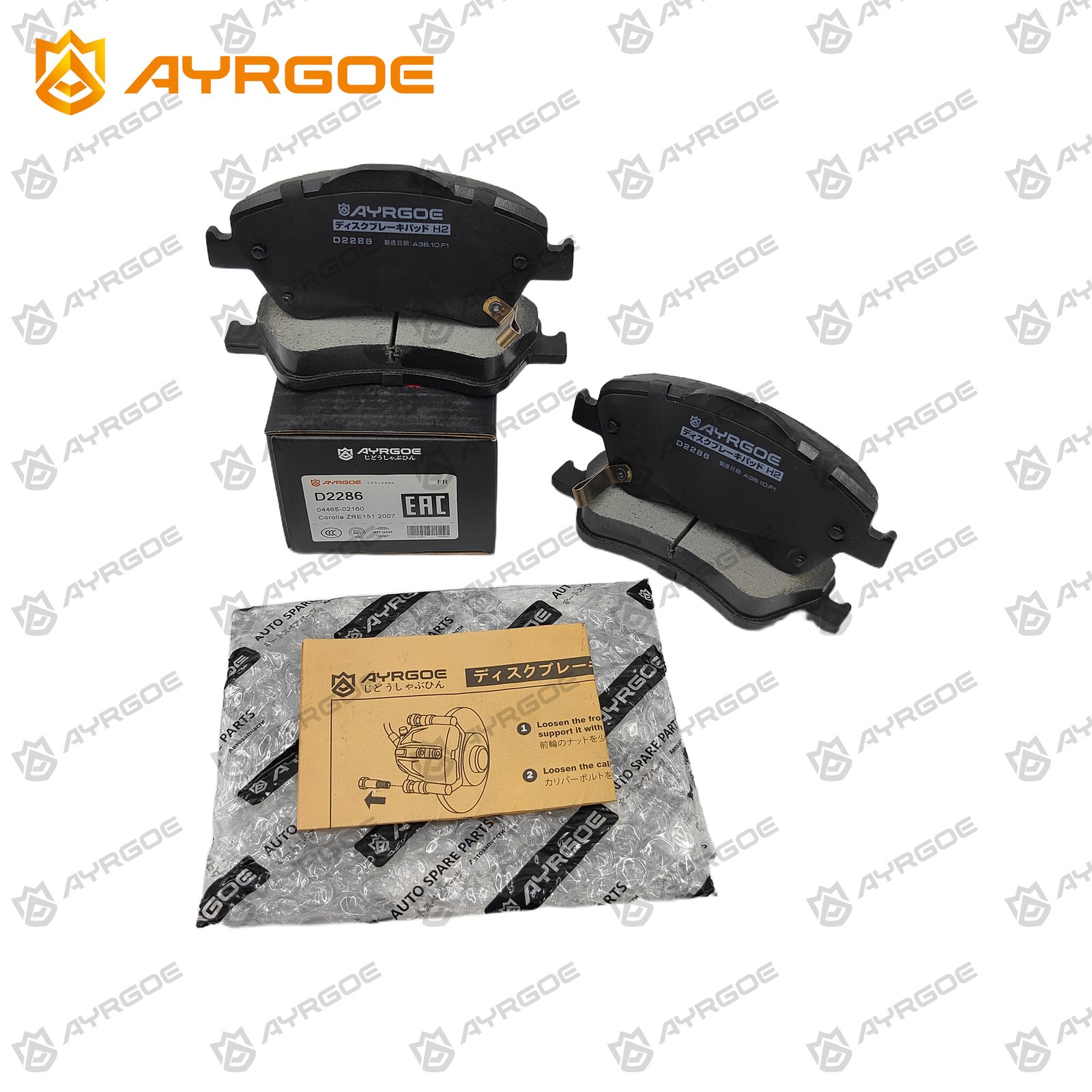 AYRGOE D2286-03 Тормозные колодки Передний Toyota Corolla E140 E150 02-14/Auris E150 06-12 3