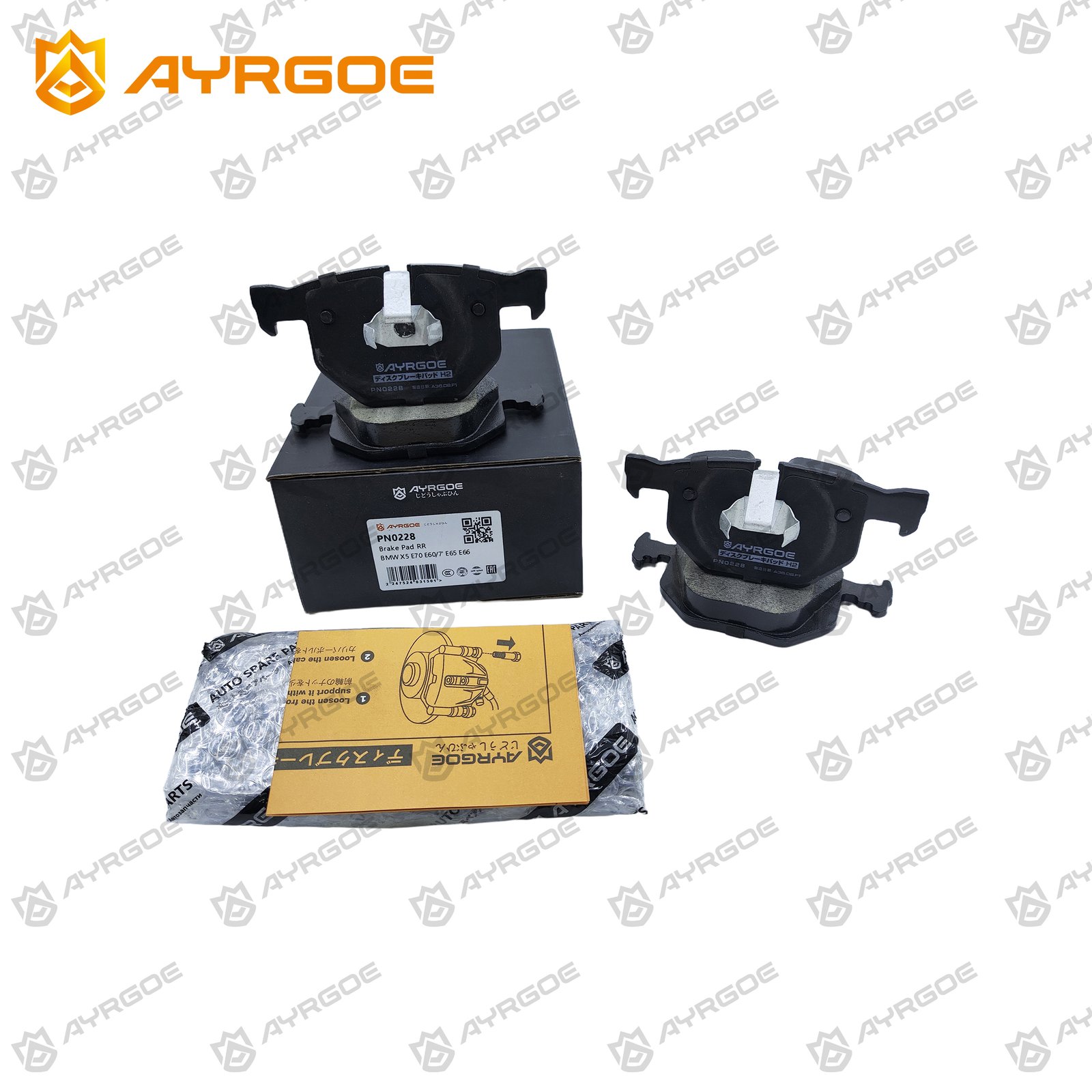 AYRGOE PN0228-03 Brake Pad Rear BMW X5 E70 07-13/BMW X6 E71 E72 08-14 3.0/3.0D N52/N57 3