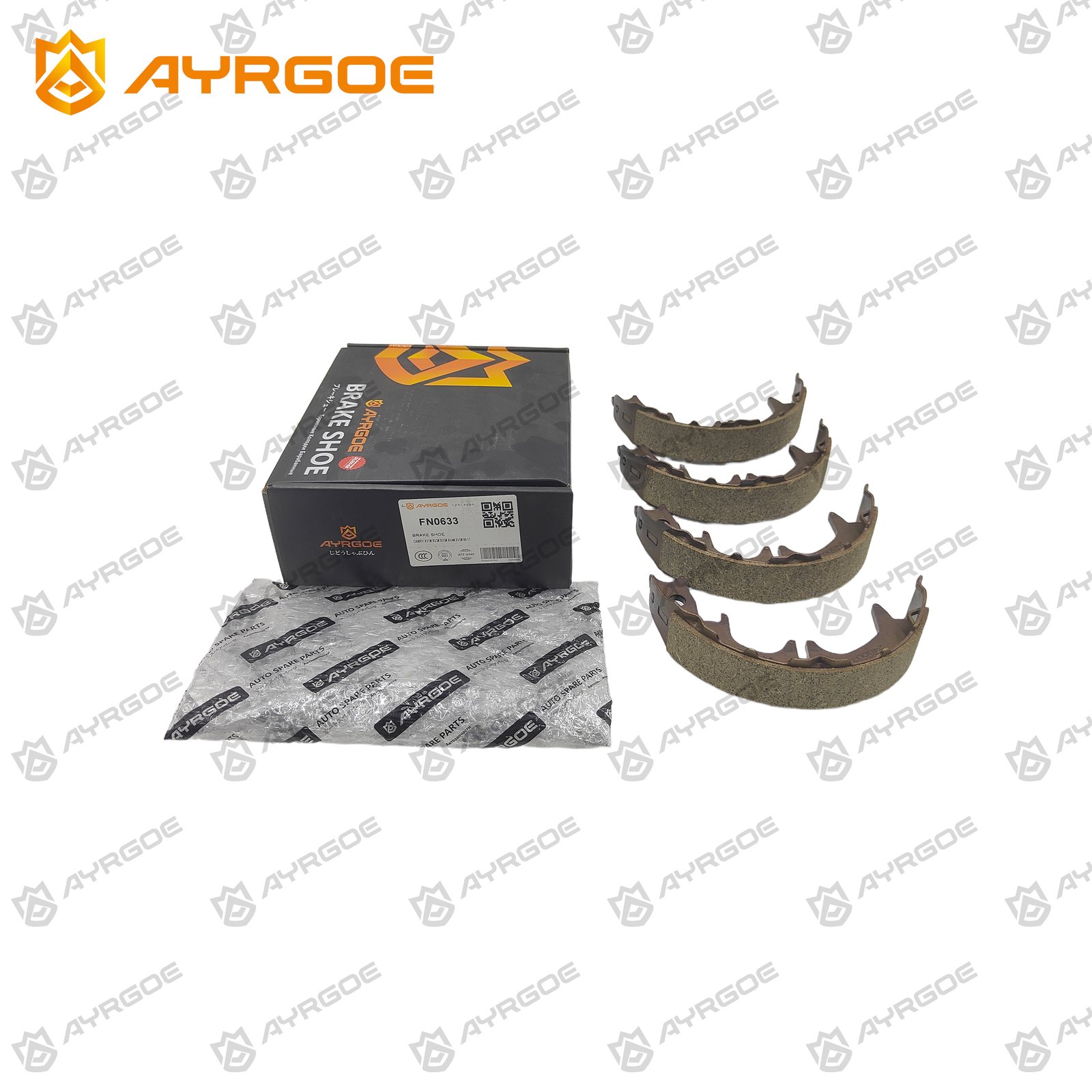 AYRGOE FN0633-03 Handbrake Shoe Toyota Camry 10 20 30 40 50 91-17/Avensis T220 97-03/Avalon 94-12/Caldina 92-02/Carina E(Corona) 92-97/Vista 94-98/Windom 93-01/Harrier(Lexus RX300)98-03/ES240 ES300 ES330 ES350 2