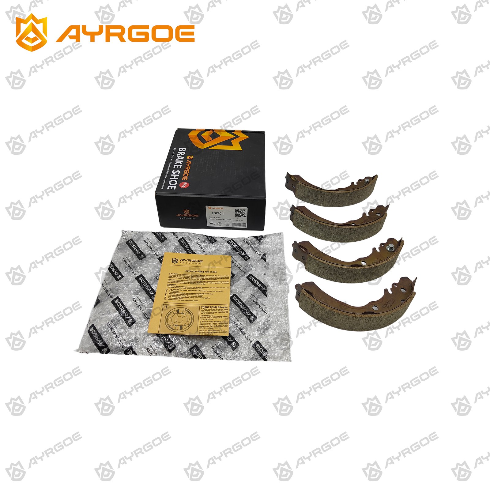 AYRGOE K6701-03 Тормозные колодки барабанные Задний MMC GALANT E52 92-96/LANCER 95-00 2