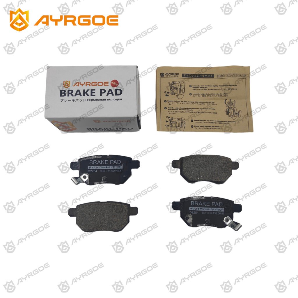 AYRGOE D2254-05 Brake Pad Rear Toyota Corolla E140 E150 E210 08-/Yaris XP90 XP150 05-16/Prius XW30 XW50 09-22/Matrix E140 08-14/Auris E150 06-12/Chery Tiggo 3x 21-/Jac JS3 22-