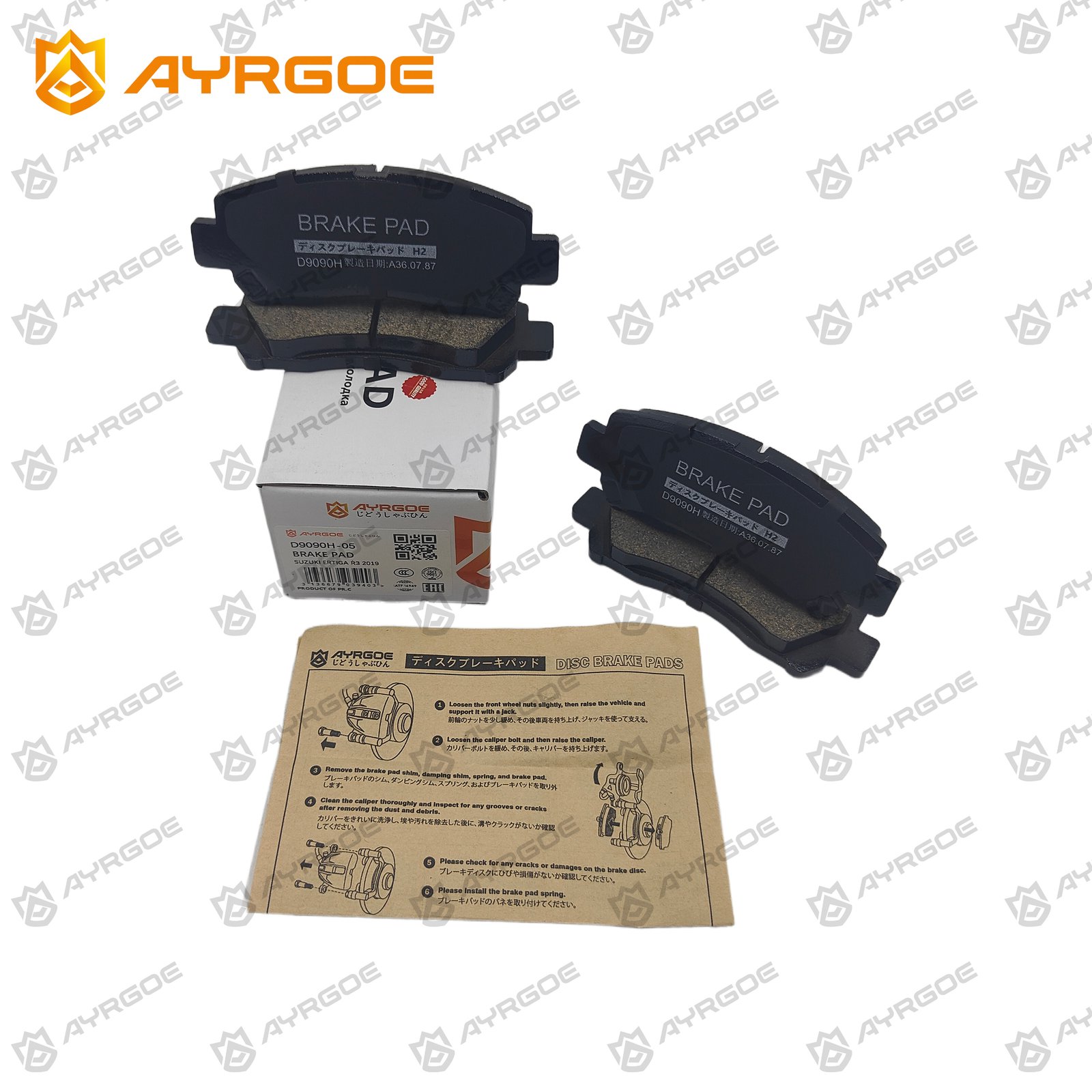 AYRGOE D9090H-05 Тормозные колодки Передний SUZUKI ERTIGA R3 2019 2