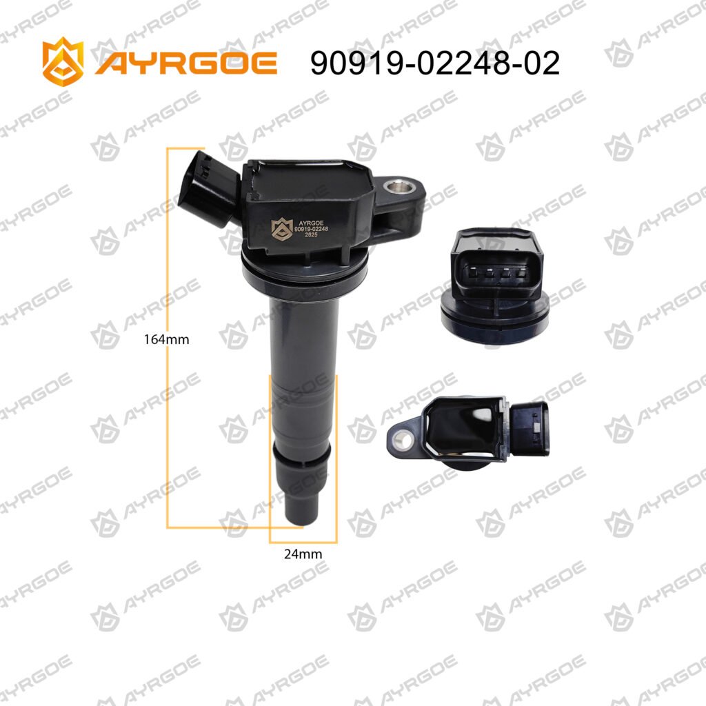 AYRGOE 90919-02248-02 Ignition Coil Toyota 1AZ-FE 2.0, 2AZ-FE 2.4, 2UZ-FE 4.7, 1AZ-FSE 2.0, 2AZ-FSE 2.4/Camry XV35 XV40/LC J200/Prado J120 J150/Avensis T220 T250 00-08/Corolla E120 E140 00-12/4Runner KZN215 GRN28 02-11