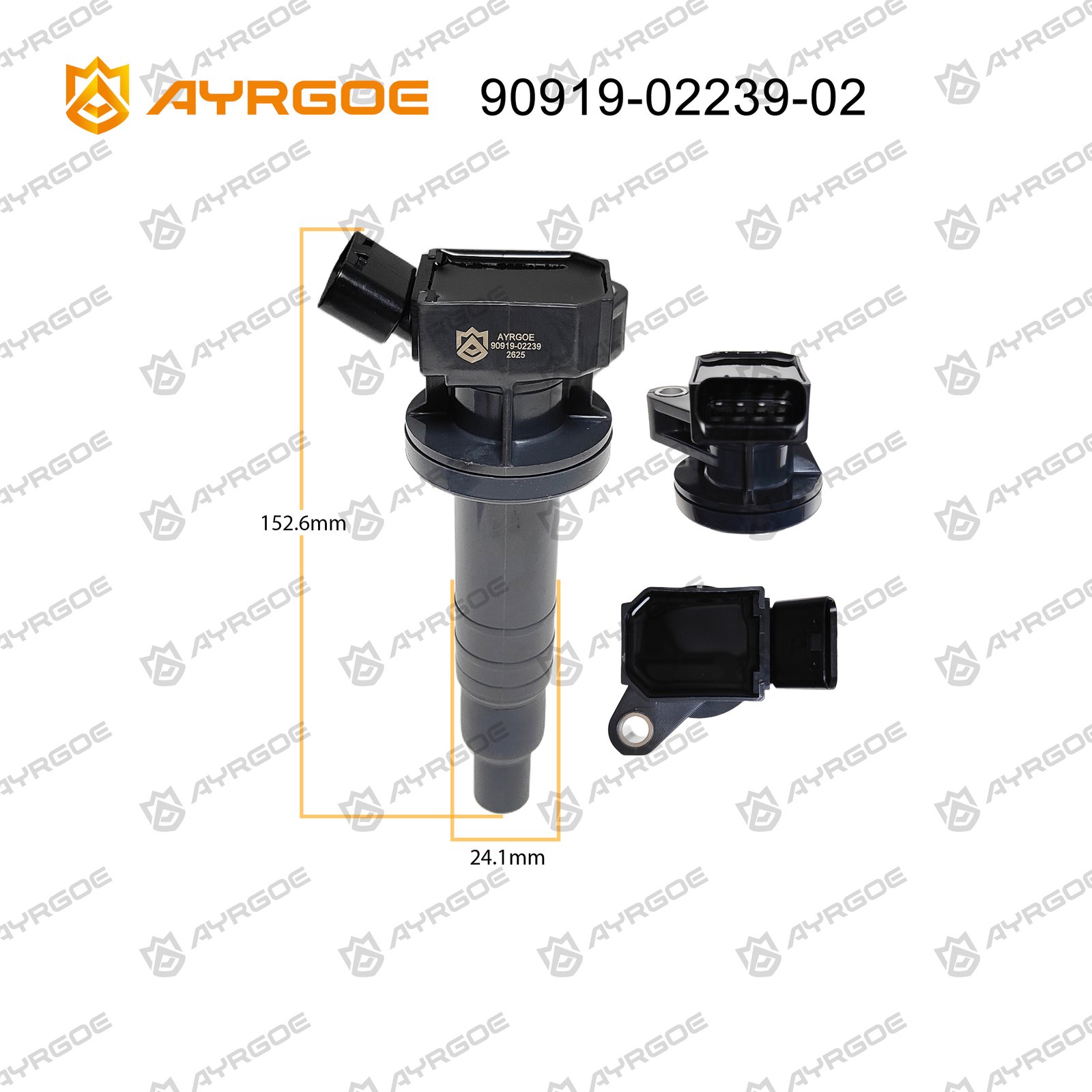 AYRGOE 90919-02239-02 Bobina de encendido Toyota 1ZZ-FE 1.8, 3ZZ-FE 1.6/Avensis T220 T250 00-08/Corolla E110 E120 E150 99-08/Rav4 XA20 00-05/Yaris XP90 XP130 05-11