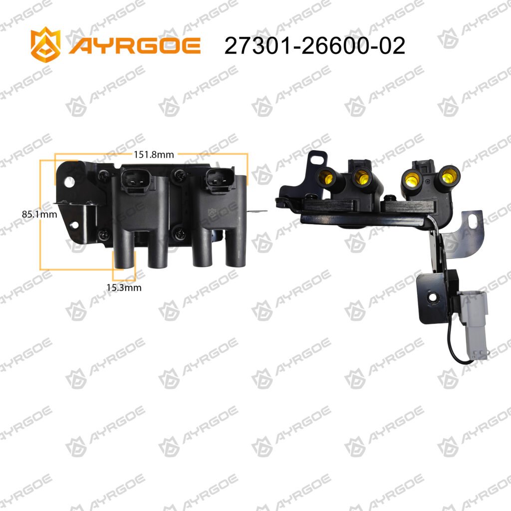 AYRGOE 27301-26600-02 Катушка зажигания Hyundai G4EC-G 1.4,G4GR 1.6,G4ED. 1.6, G4EE 1.4/Accent 03-06/Elentra 00-06/Getz 02-11/Cerato 04-06/Rio 05-10