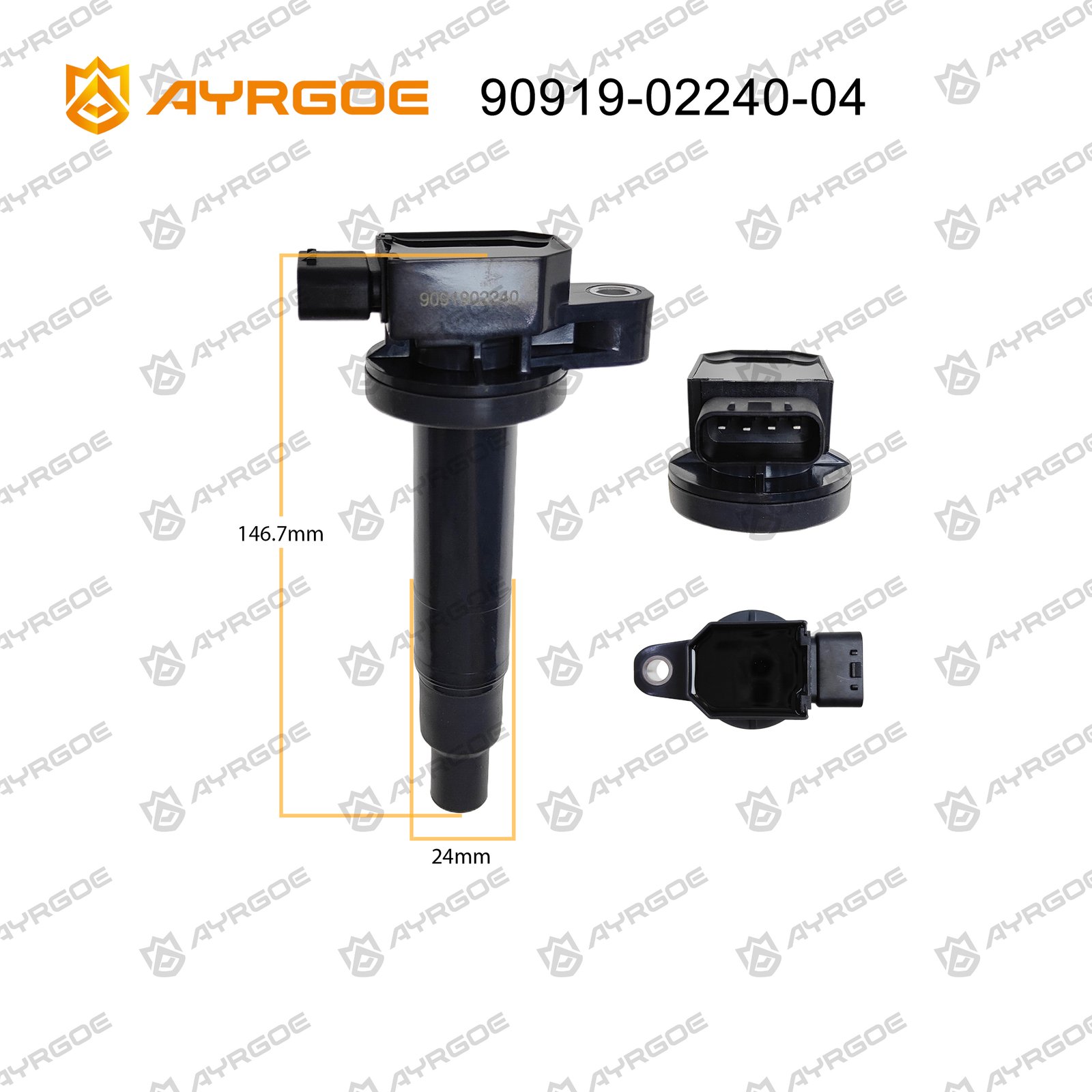 AYRGOE 90919-02240-04 Ignition Coil Toyota 1NZ-FE 1.5, 2NZ-FE 1.3, 1NZ-FXE 1.5,1KR-FE 1.0/Corolla E121 E140 E141 00-13/Prius NHW11 NHW20 00-09/Yaris(Vitz/Echo) XP90 XP100 XP130 XP200 XP130