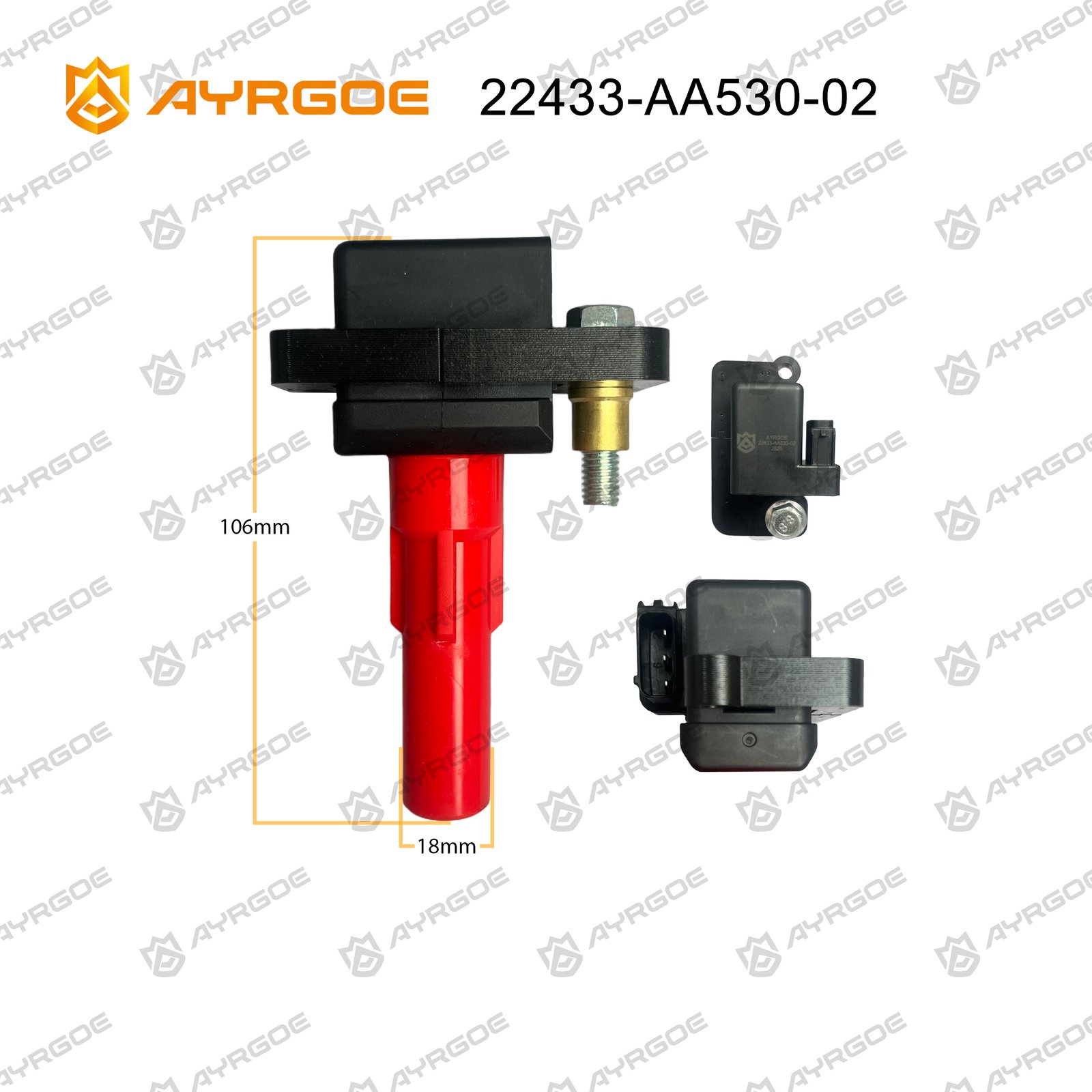 AYRGOE 22433-AA530-02 Катушка зажигания Subaru 3.0 3.6 Forester SG 02-/Impreza GD GG 00-/Outback II III 00-09/Legacy BL B13/Liberty BE BH 99-05/Tribeca WX W10 04-14