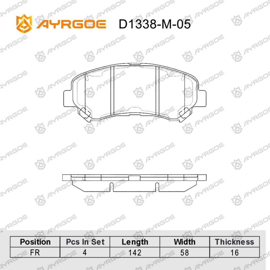 AYRGOE D1338-M-05 BRAKE PAD FR NISSAN XTRAIL T31 2005-2007