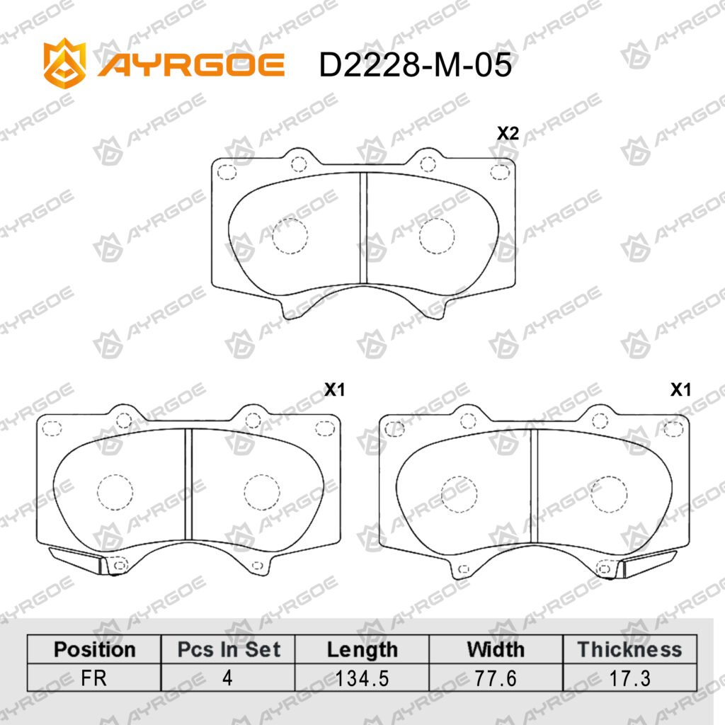 AYRGOE D2228-M-05 BRAKE PAD FR PRADO KZJ120|KDJ150|V97