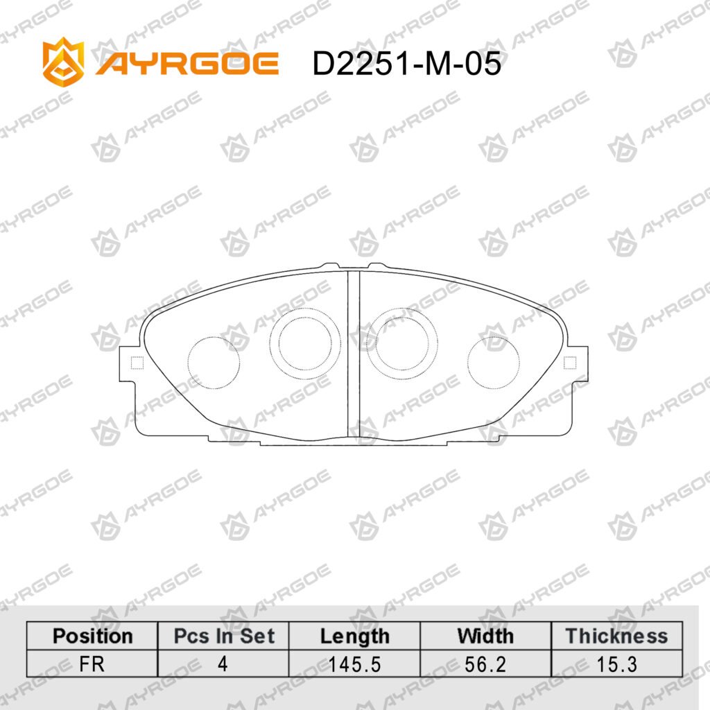 AYRGOE D2251-M-05 BRAKE PAD FR TOYOTA HIACE KDH20#