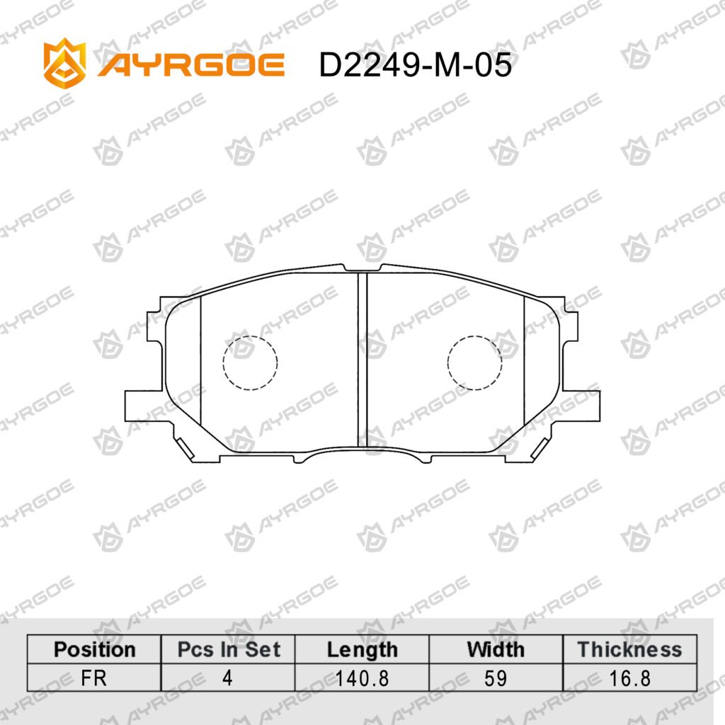 AYRGOE D2249-M-05 BRAKE PAD FR TOYOTA ACU3#