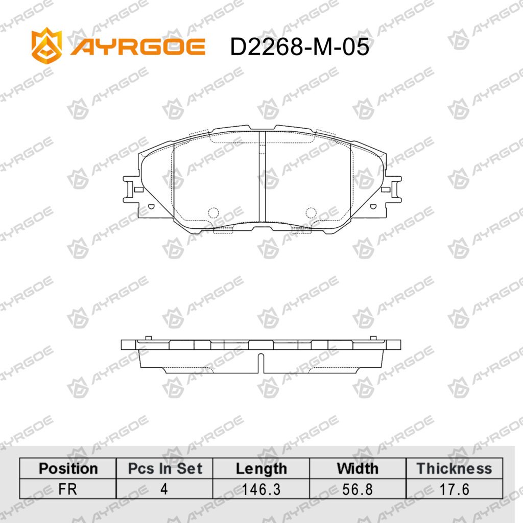 AYRGOE D2268-M-05 BRAKE PAD FR TOYOTA RAV4 ACA3#