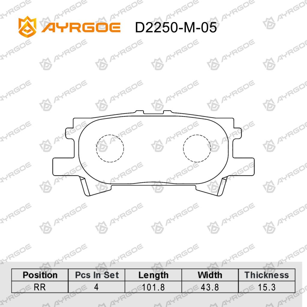 AYRGOE D2250-M-05 BRAKE PAD RR TOYOTA HIGHLANDER ACU3#