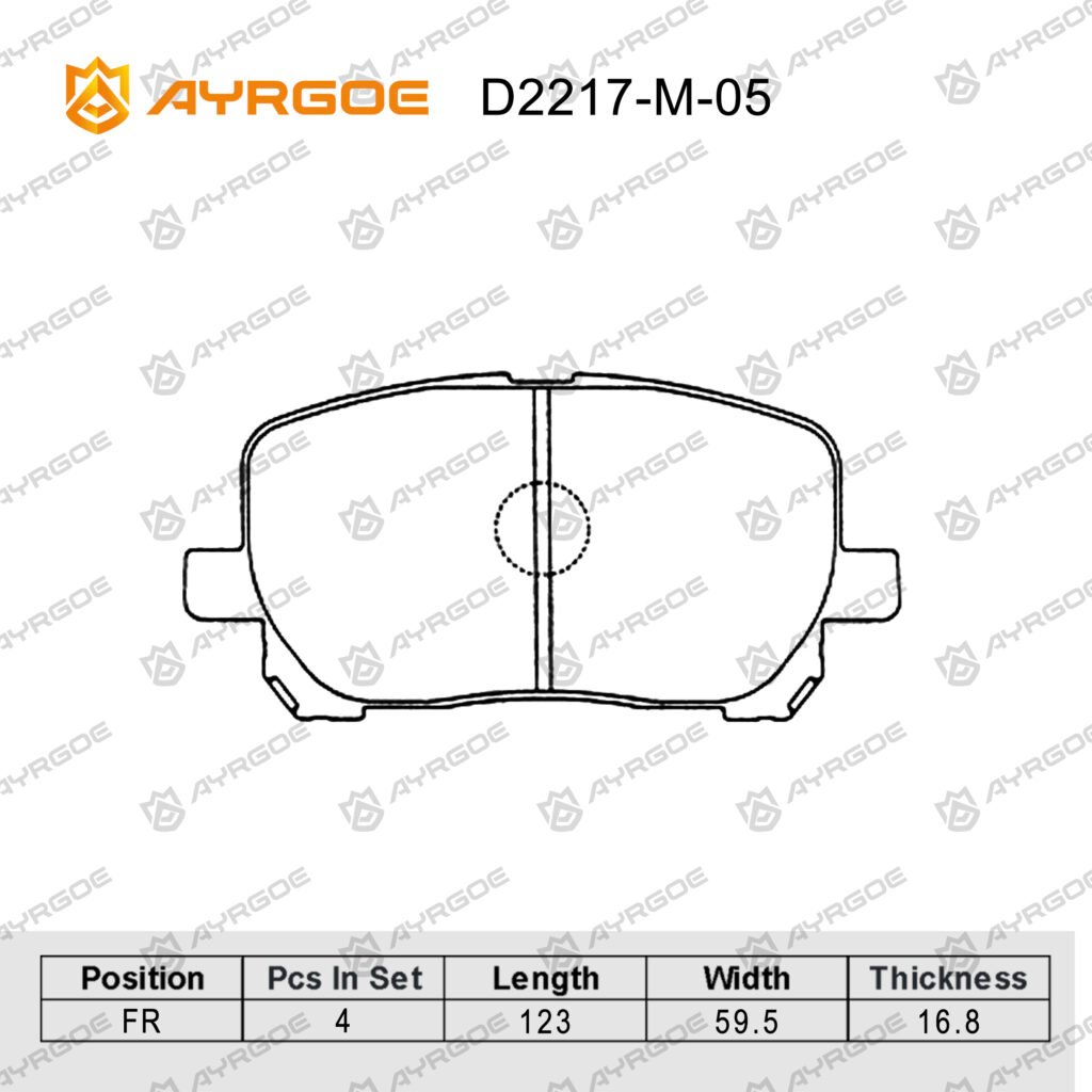 AYRGOE D2217-M-05 BRAKE PAD FR TOYOTA NOAH|VOXY AZR6#|ACM2#