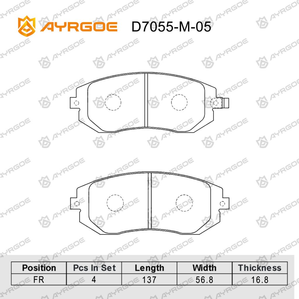AYRGOE D7055-M-05 BRAKE PAD FR SUBARU S11,S12,S13,G11,G12,G13,B12(S),B13(S),B14(S)