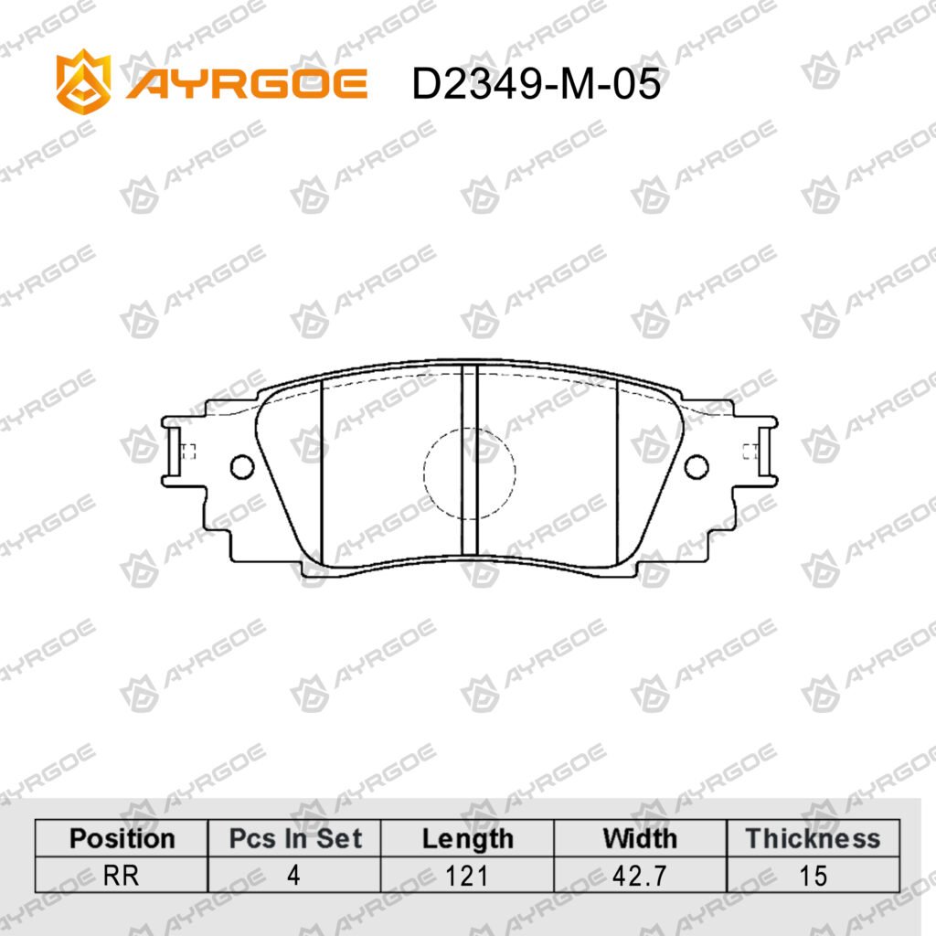 AYRGOE D2349-M-05 BRAKE PAD RR LEXUS ES200
