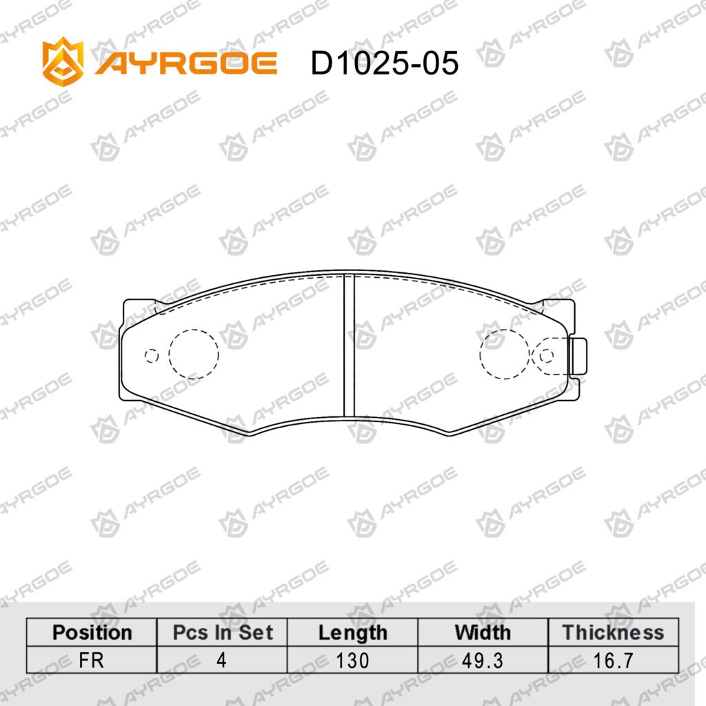 AYRGOE D1025-05 BRAKE PAD FR NISSAN NAYARA KA24DE|PATHFINDER