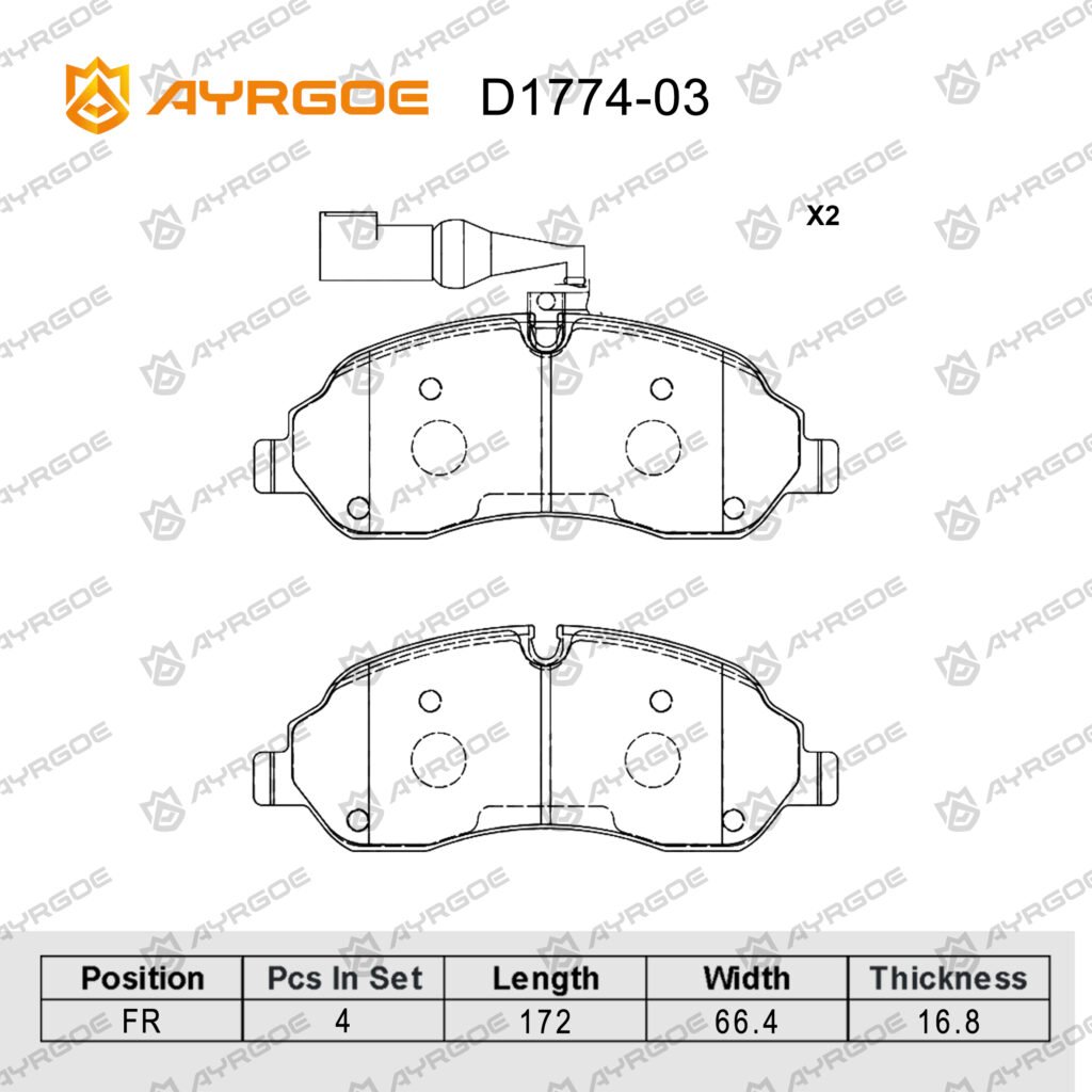 AYRGOE D1774-03 BRAKE PAD FR Ford Transit  2025