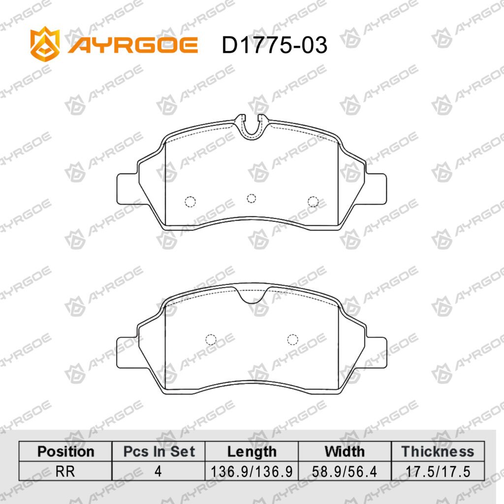 AYRGOE D1775-03 BRAKE PAD RR Ford Transit  2025