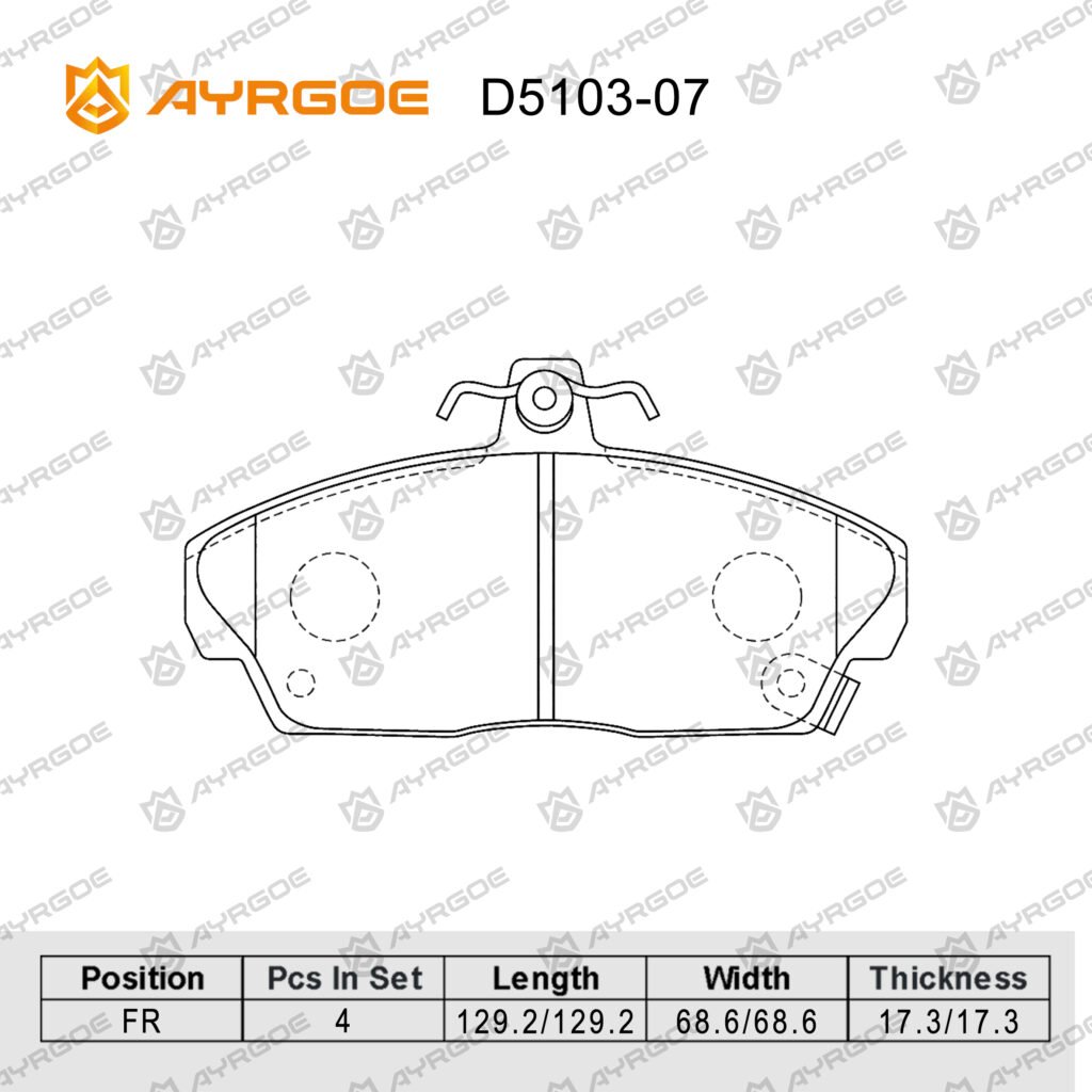 AYRGOE D5103-07 BRAKE PAD FR Gaz 3302,3110/Honda Civic