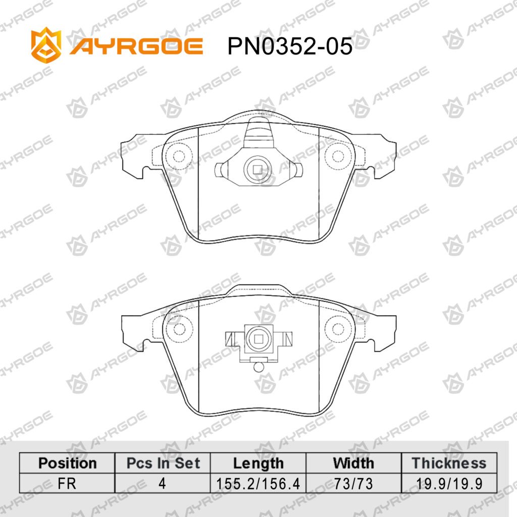 AYRGOE PN0352-05 BRAKE PAD FR Audi A6 (C6) 2,0L 2,4L 3,0L 04-