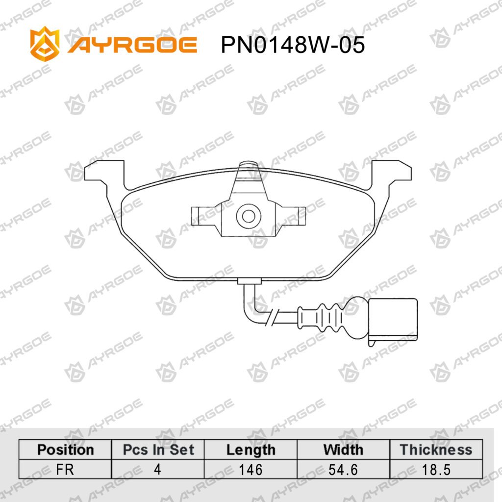 AYRGOE PN0148W-05 BRAKE PAD FR VW Golf 4 1,4L 2,0L 97-03