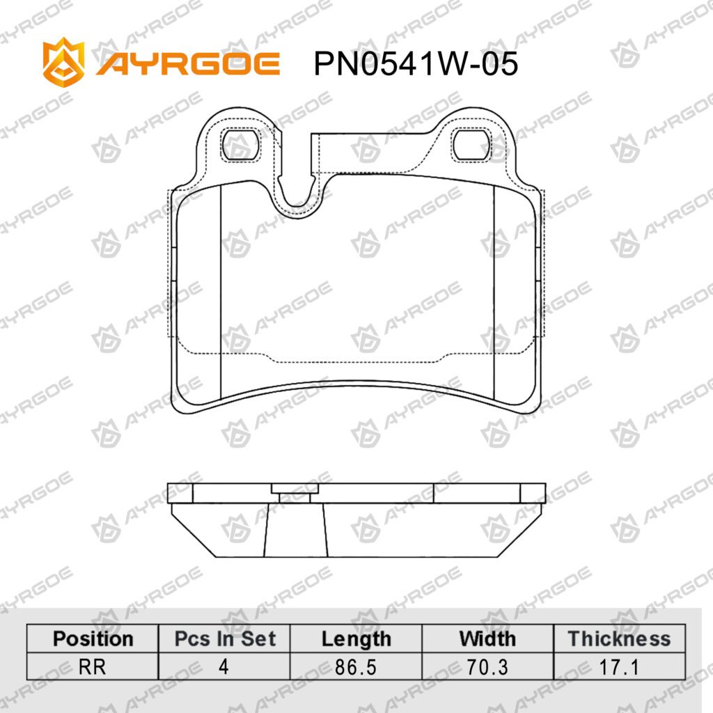 AYRGOE PN0541W-05 BRAKE PAD RR VW Touareg 3.0TDI 05-10