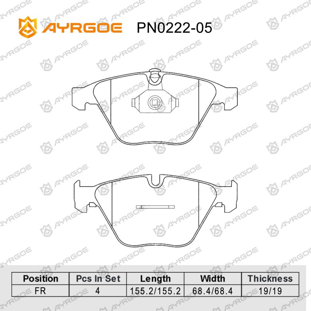 AYRGOE PN0222-05 BRAKE PAD FR BMW 3 E9/BMW 5 E60/BMW 7 E66