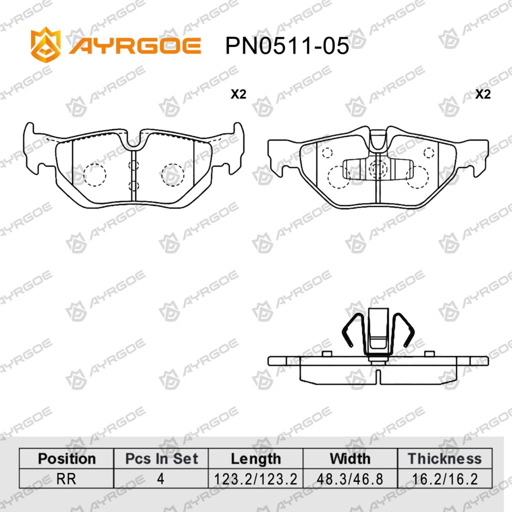 AYRGOE PN0511-05 BRAKE PAD RR BMW 3 E90 E92 04-13