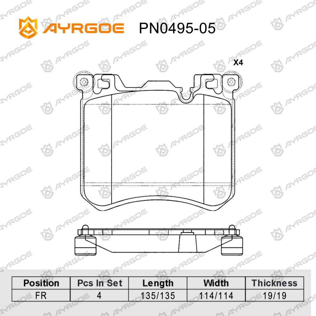 AYRGOE PN0495-05 BRAKE PAD FR BMW X5 E70/X6 E71