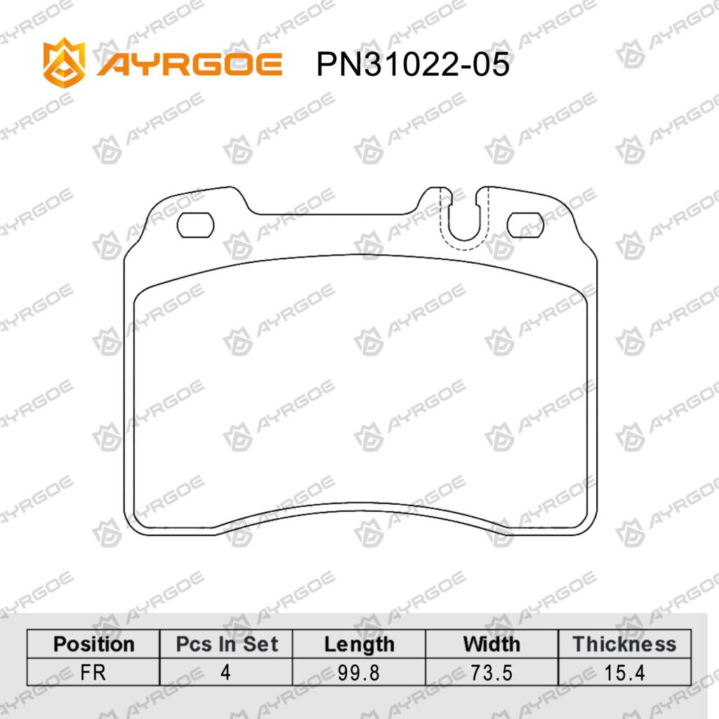 AYRGOE PN31022-05 BRAKE PAD FR MB W124 93-98 3.0-3.6 M104